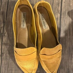Steve Madden Mustard Yellow Perforated Loafers